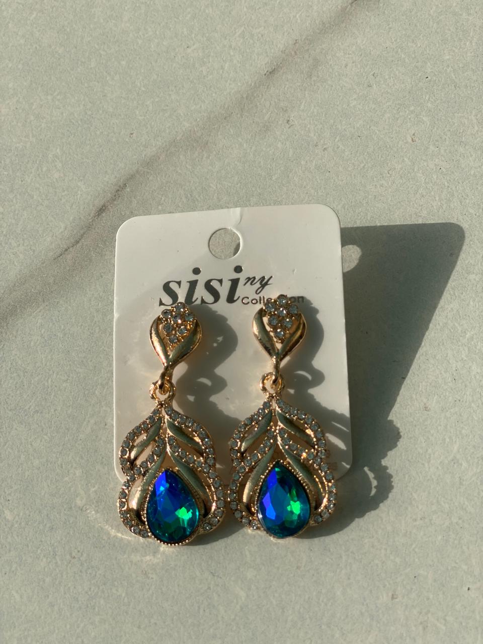 Peacock Color Ear Rings