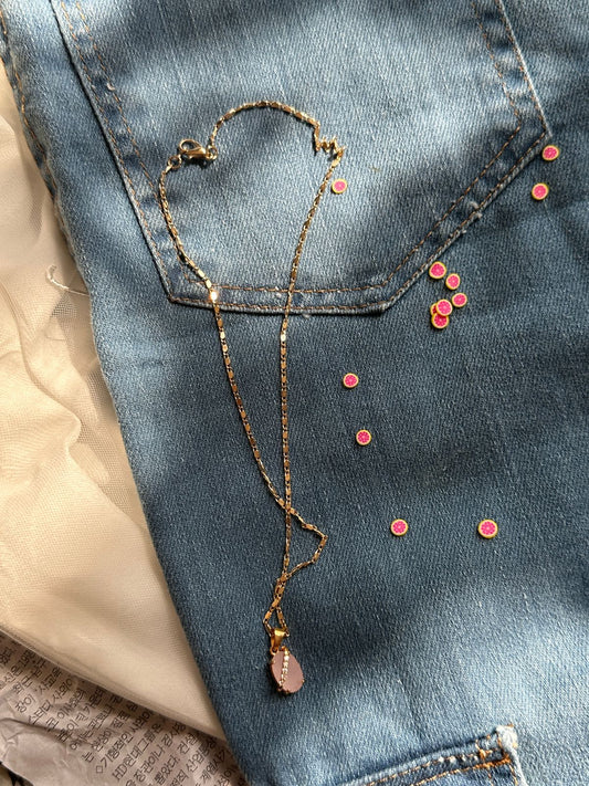 Pretty Pink pendant with chain